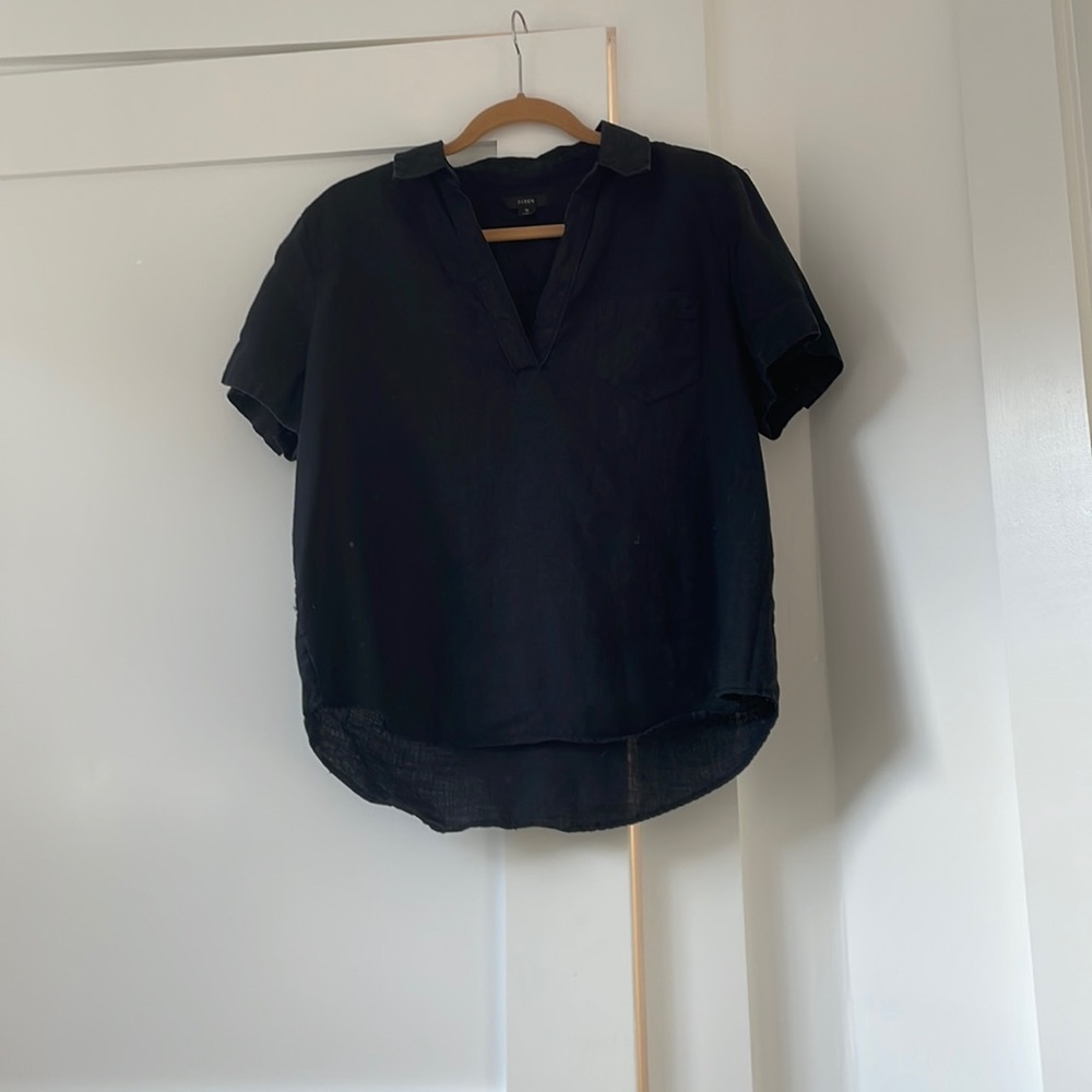 Black linen top